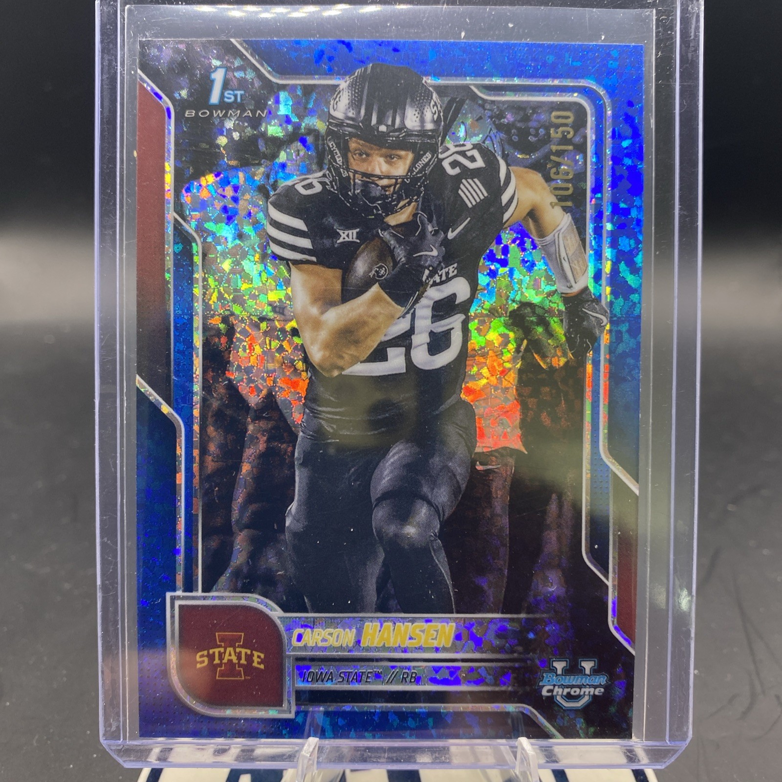 2025 Bowman U Chrome - Carson Hansen #55 Blue Mini-Diamond Refractor /150 (RC)