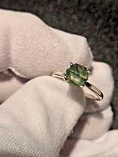 1.5CT BEAUTIFUL GREEN MOSS AGATE STERLING SILVER RING/THIS IS A UNIQUE STONE