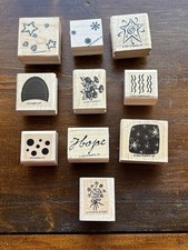 Set of 10 Mixed Image Mounted Rubber Stamps One Price