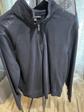 Michael Kors Men's Black Fleece 1/4 Zip Mock Neck Sweatshirt XL closer to L 