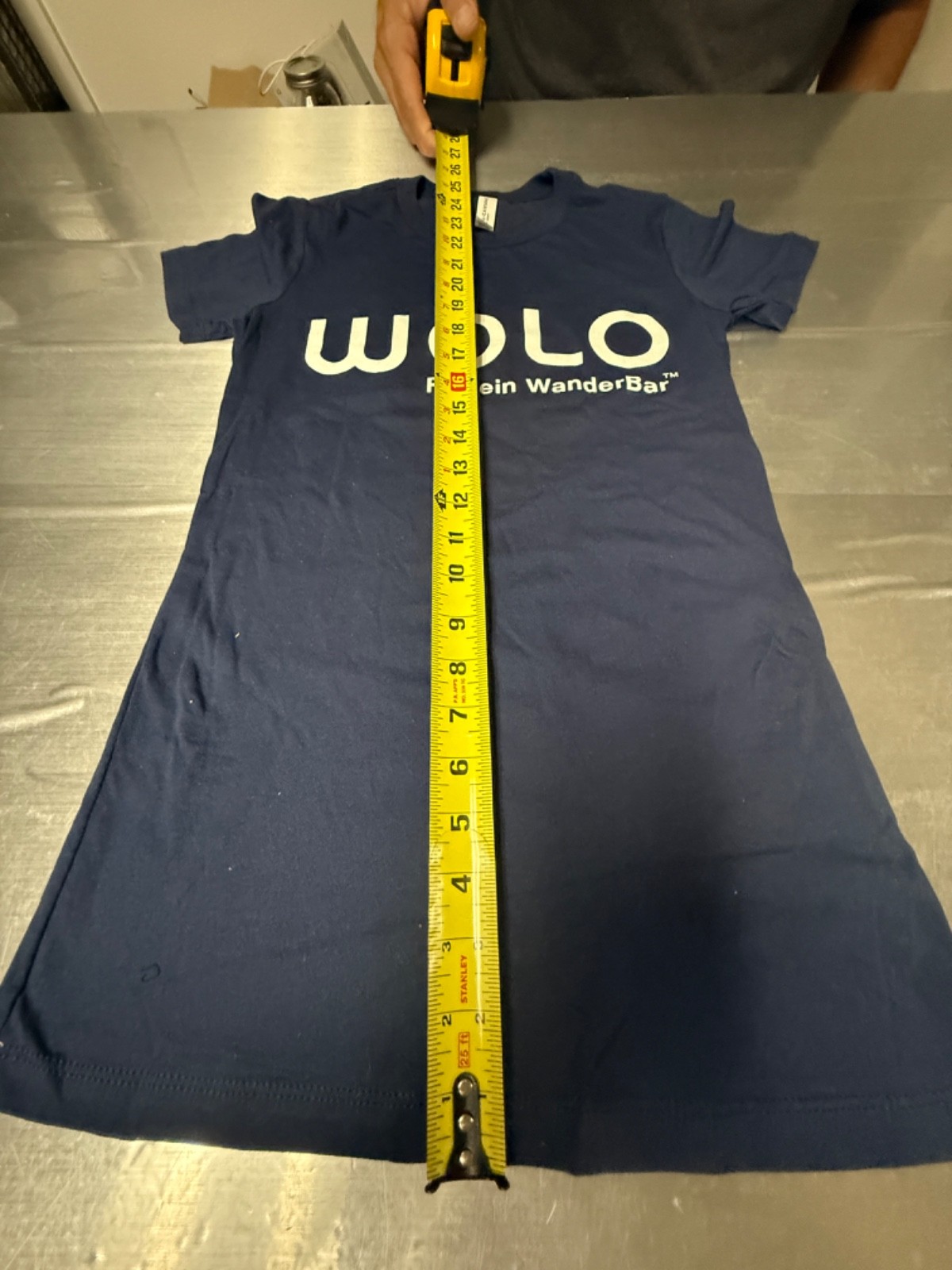 WOLO WanderBar Women's Protein T-Shirt - Size Small, Navy Blue