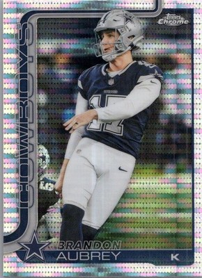 Brandon Aubrey 2025 Topps Football Chrome Pulsar Refractor #81 Dallas Cowboys