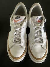 Nike Leather Low Tops Boy's Size 4.5Y Court Legacy PS White/Black Desert Ochre