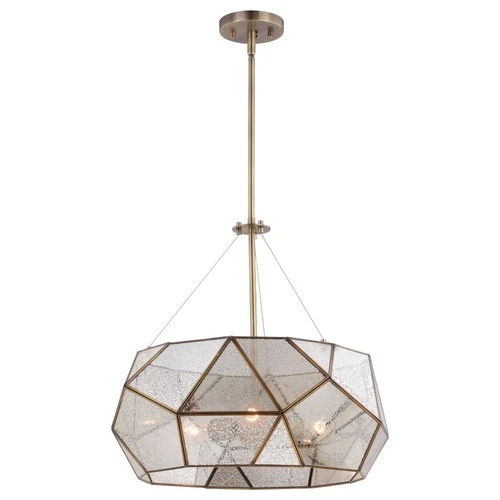 Euclid 3-Light Pendant in Mid-Century Modern and Drum Style 24.5 Inches Tall and - Picture 1 of 10