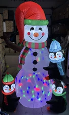 6FT Christmas Inflatables Outdoor Decorations, Cute Inflatable Snowman and Kids