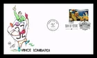 US COVER VINCE LOMBARDI LEGENDARY FOOTBALL COACHES FDC HAND COLORED CACHET