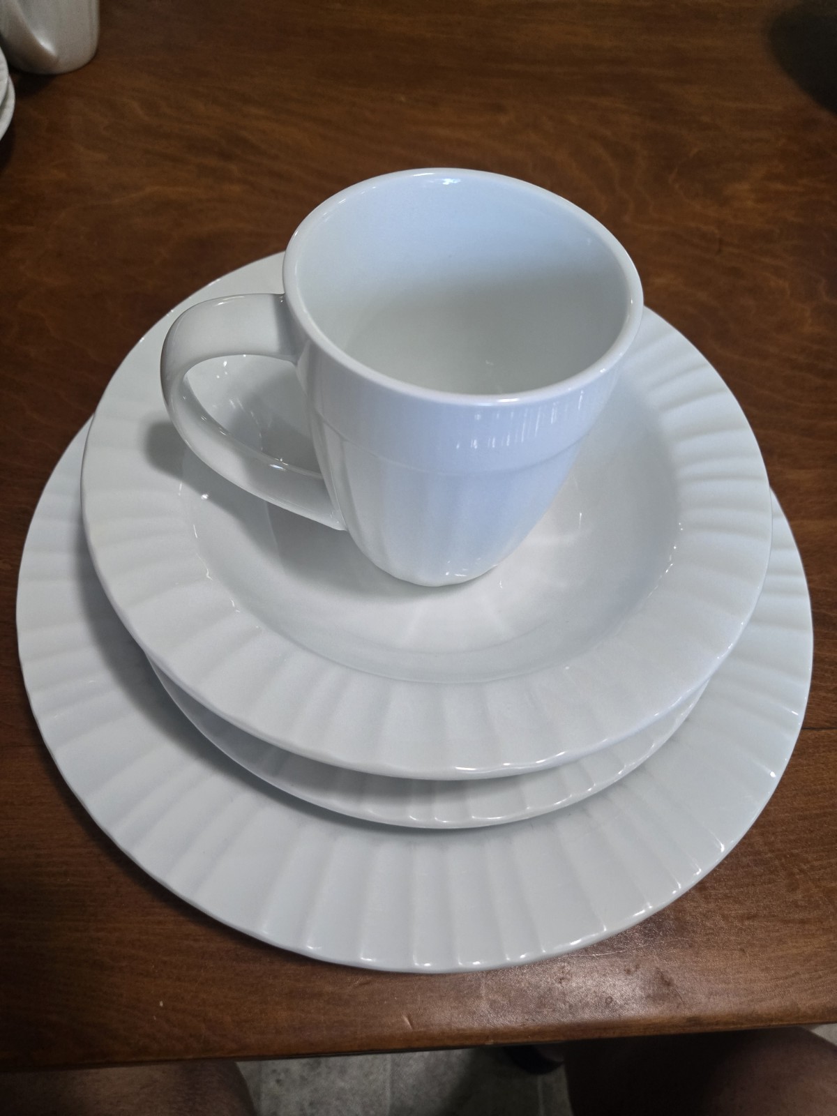 CorningWare Tableware FRENCH WHITE Stoneware 4 PC. Place Setting