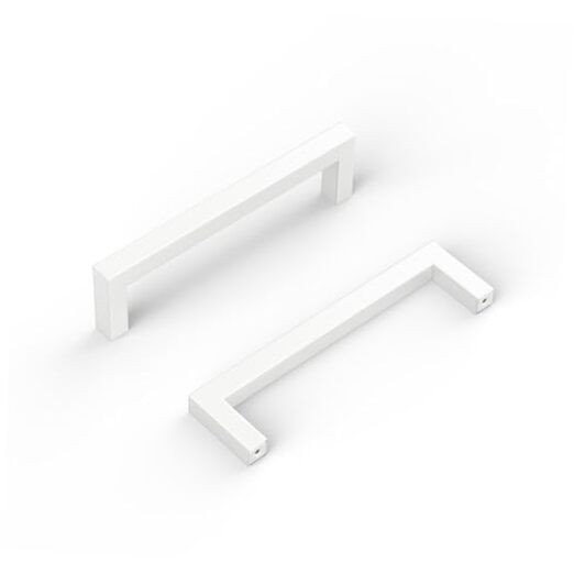 White 3-3/4 Inch Cabinet Drawer Pulls - 15 Pack with 3.75in Hole Centers