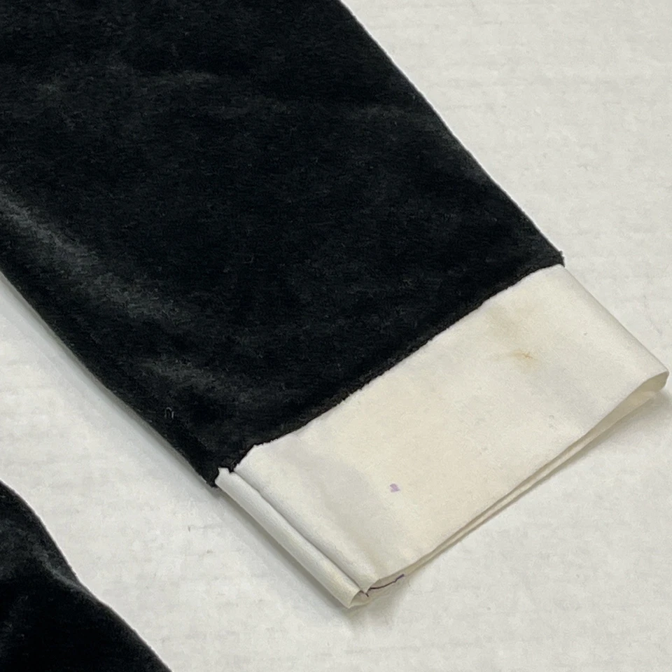 Vestido Vintage Miss Victoria Meninas S Preto Veludo Camadas Gola Branca Acabamento em Renda - Imagem 4 de 4