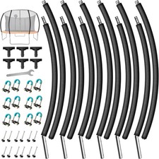 6PCS Trampoline Replacement Curved Pole, Universal Trampoline Enclosure Pole Fit