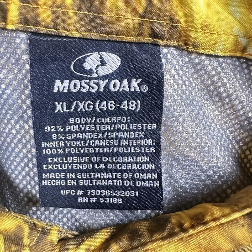 Mossy Oak Elements Fishing Shirt Men's XL Vented Roll Tab Outdoors Stretch NWOT - Image 4 of 4