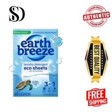 Earth Breeze Laundry Detergent Sheets Fresh Scent (60) Loads Eco Liquidless Soap