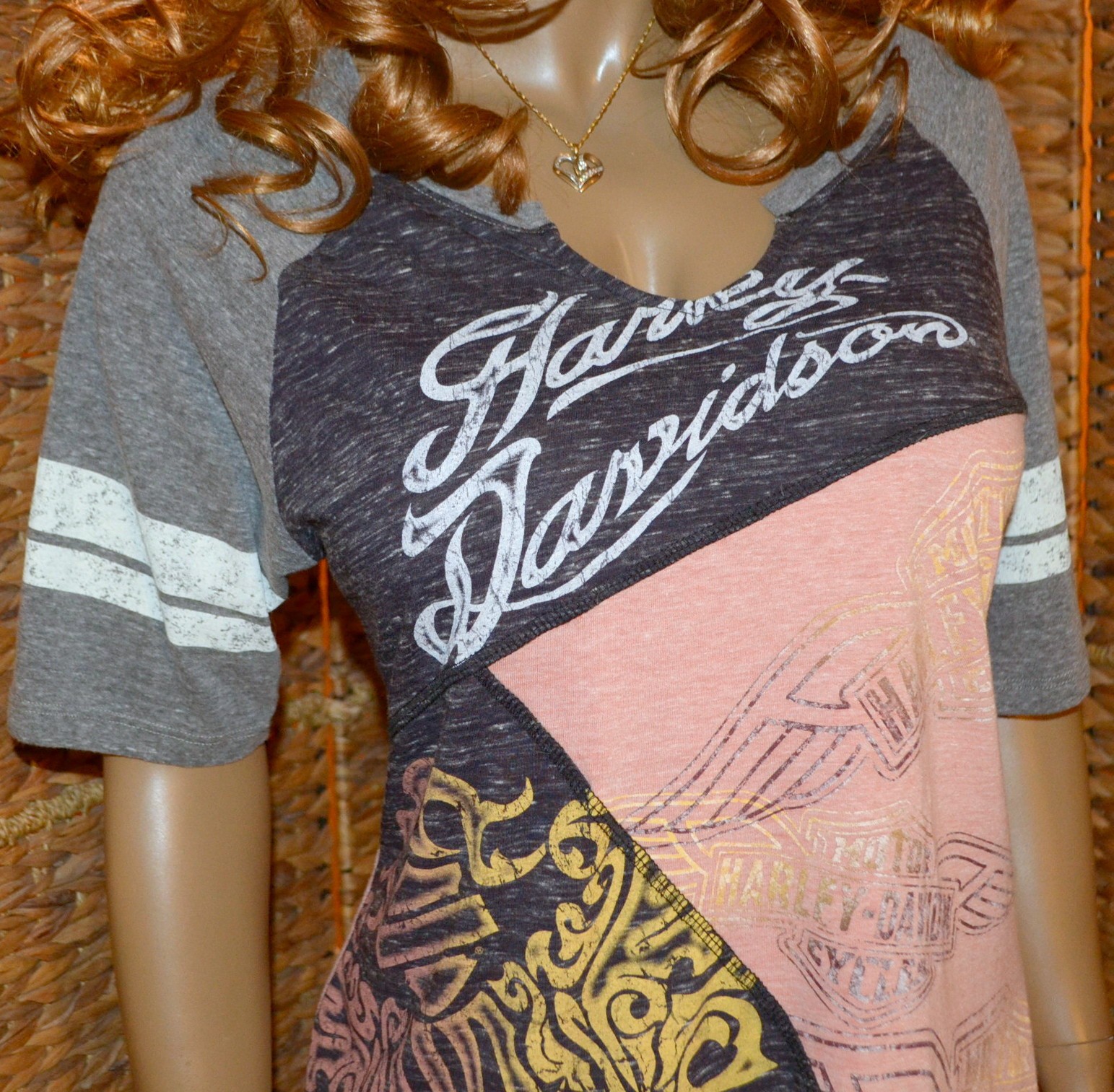 Harley Davidson XL V-Notch Patchwork Colorblock  … - image 6