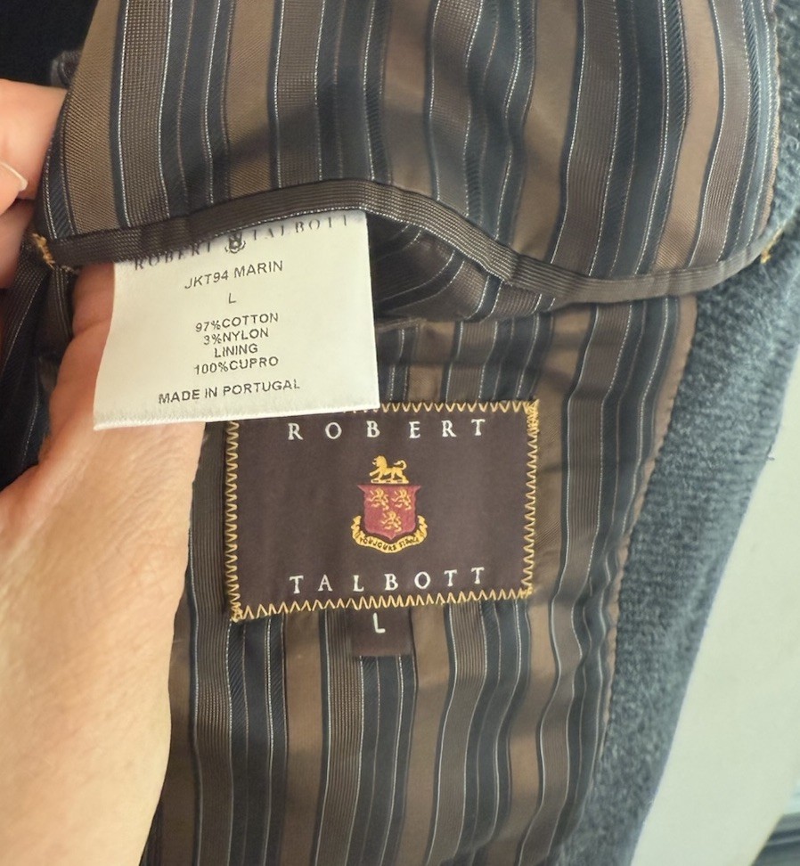 Robert Talbott Blazer Jacket Large Dark Gray Char… - image 4