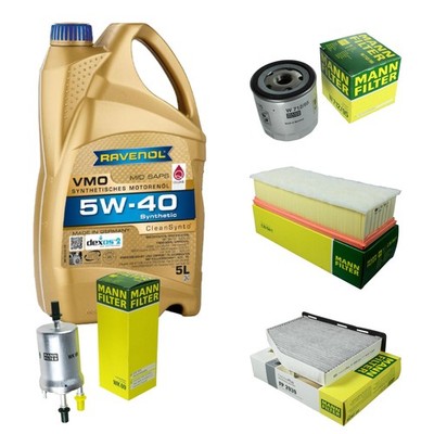 MANN-FILTER Inspektionspaket 5L RAVENOL VMO 5W-40 für VW Jetta IV 1.4 TSI