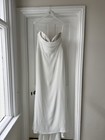 Lillian West Ivory Lace Sweetheart Sleeveless Column Sheath Wedding Dress US 16