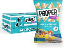 Proper PROPERCHIPS Lentil Crisps Vegan Gluten Free Snack Packs 24 x 20g, Salt an