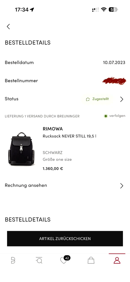 RIMOWA Rucksack Never Still - schwarz - neuwertig - Bild 2 von 4