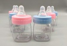Set of 12 - Baby Pink or Baby Blue Favor Bottles, Baby Bottles, Baby Shower