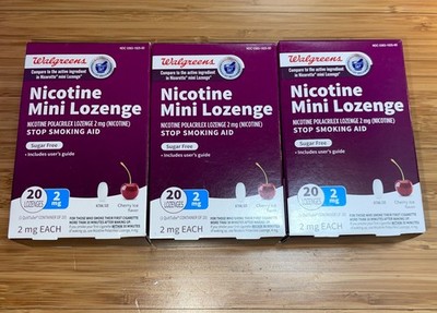 60ct Nicotine Mini Lozenge 2mg Cherry Ice 3 Boxes 20 Each Walgreens exp1/27