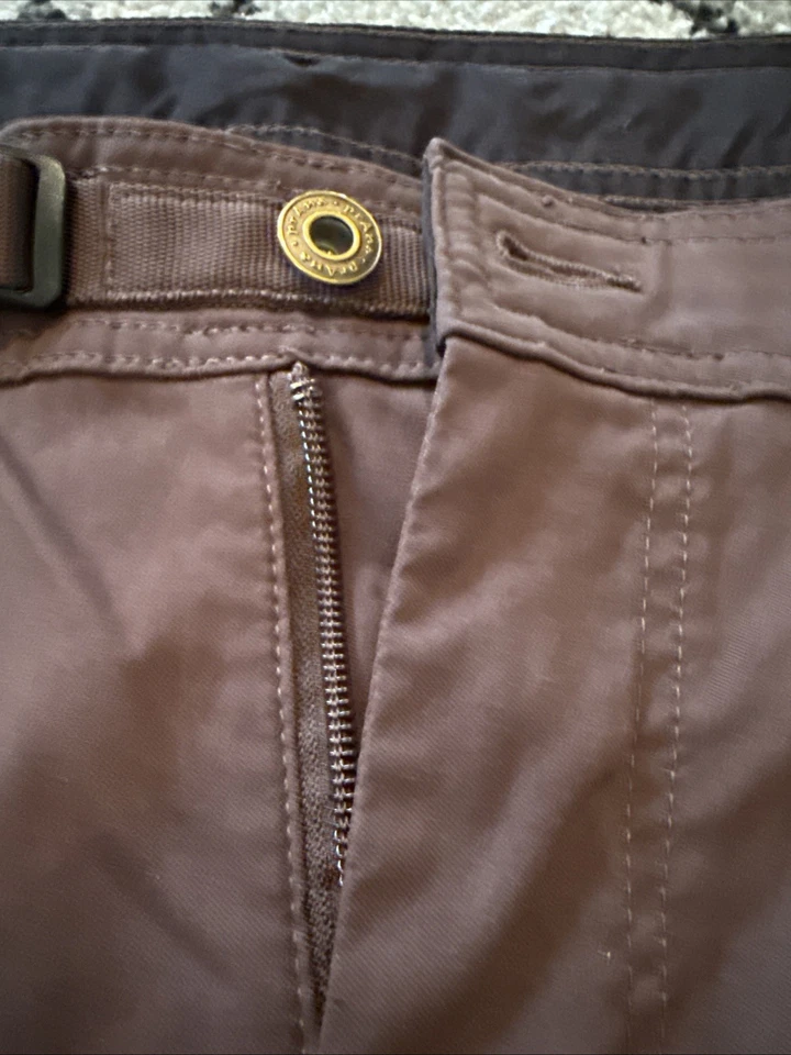 Pantalones de respiración PrAna para hombre talla grande café marrón senderismo enrollables elásticos usados en excelente estado Foto 2 de 4