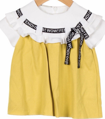 Fendi Versace Designer Baby Girls Dresses Set 2 Yellow White 3-6 Months A-Line