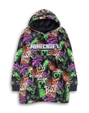 Image of Minecraft Multicoloured Creeper Blanket Hoodie Boys