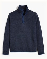 J.Crew Men's Marled Fleece Half-Snap Sz. M Long Sleeve Navy NWOT Gorpcore Hiking