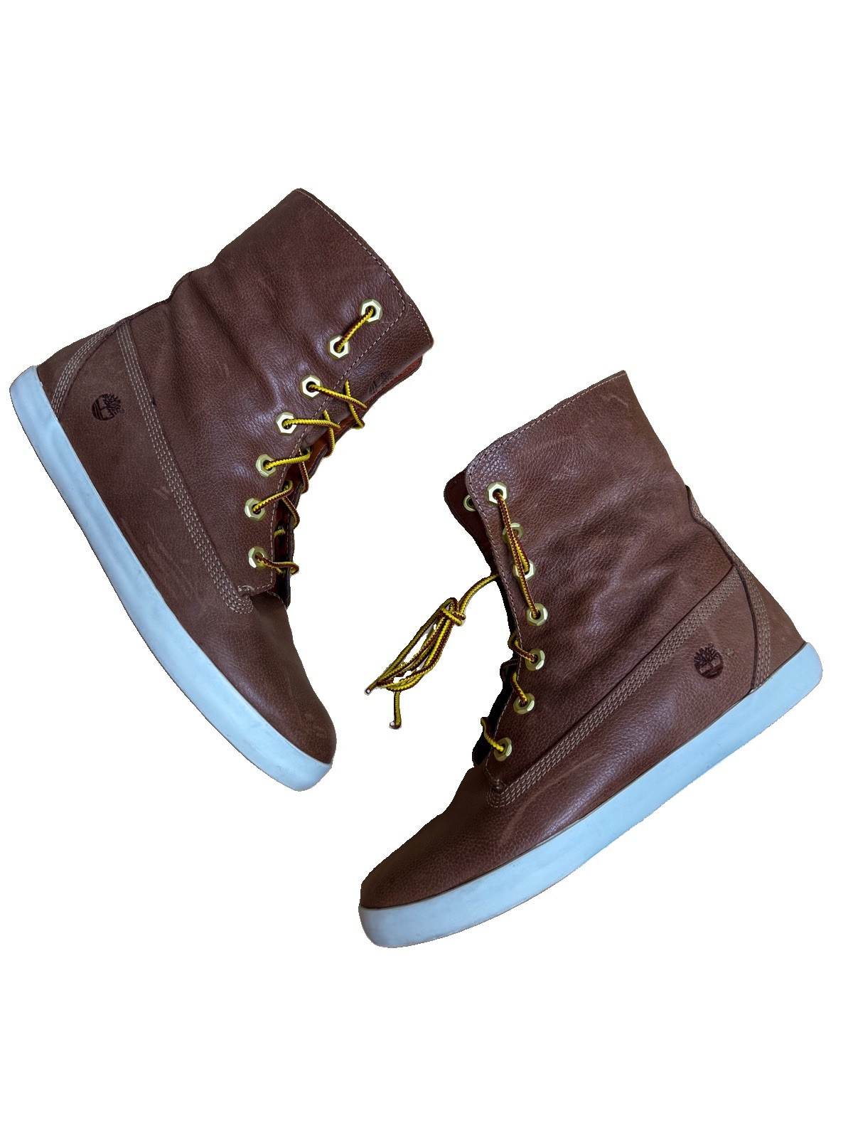 Timberland Glastenbury Women's Sz 9 Tan Leather Fleece Folding Boots