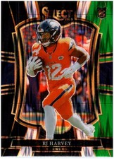 2025 Panini Select - Premier Level RJ Harvey #110 Black & Green Shock Prizm (RC)