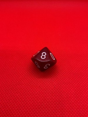 Chessex Red Marble 10-Sided Die d10 White Pips RPG Tabletop Gaming Polyhedral
