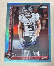 DRAKE LONDON 2025 TOPPS CHROME TEAL LAVA AUTO /299 #BA-DL ATLANTA FALCONS