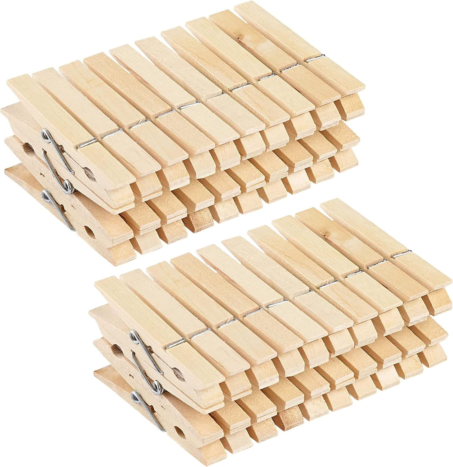60 Traditional Wooden Laundry Pegs, Clothespins for Indoor and Outdoor Washing
