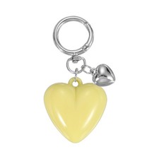 Resin Cute Heart Keychain for Women for Handbag Yellow