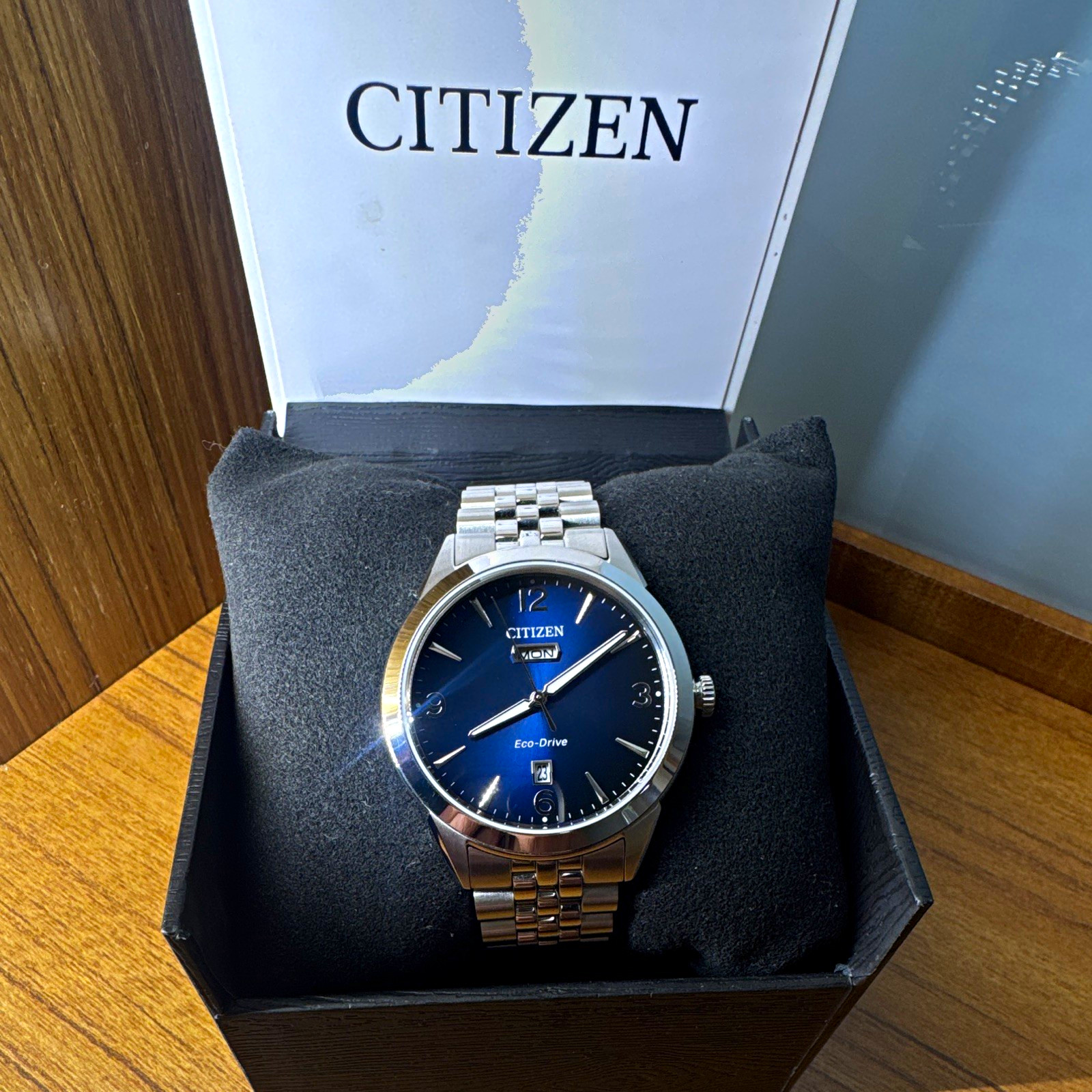 Citizen Eco-Drive Rolan Sapphire Men’s 41mm Blue Dial SS Bracelet Watch