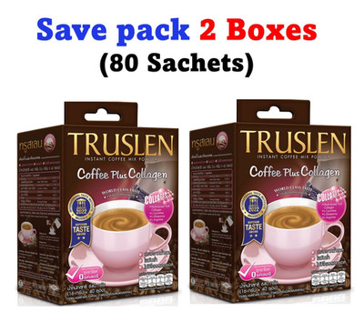 2X 80 Sachets Truslen Instant Coffee Plus Collagen Sugar Free Diet Slimming Fat
