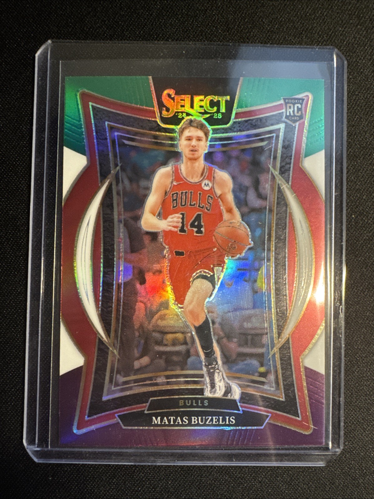2024-25 Panini Select Matas Buzelis #70 Green White Purple Prizm Concourse (RC)