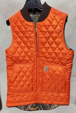 Carhartt Vest Youth XL 18-20 Camo Orange Reversible Quilted Realtree Hunting