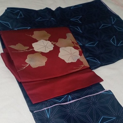 Washable Kimono & Obi Set - Used, Long-Term Storage Please Read Description