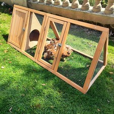 Small Animal Cage 5 in D Wooden Quail Kecreque Rabbit Hutch Outdoor Chicken