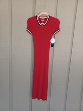 STAUD Kansas City Chiefs Colleen Midi Dress Size M Women Short Sleeve Stretch