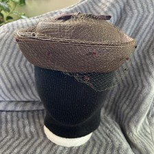 Vtg Marshall Fields Women s Hat Corona Pillbox Black Velvet