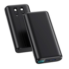 Portable Charger 40,800mAh Power Bank with Built-in Cables,5 USB Output Batte...