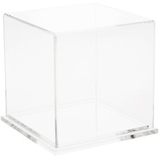 Plymor Clear Acrylic Display Case with Clear Base, 5" x 5" x 5"