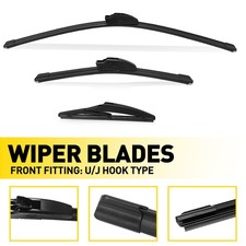3Pcs Front Rear Wiper Blades Set For Toyota Auris 2007-2012 26" 14" 8" Full Set