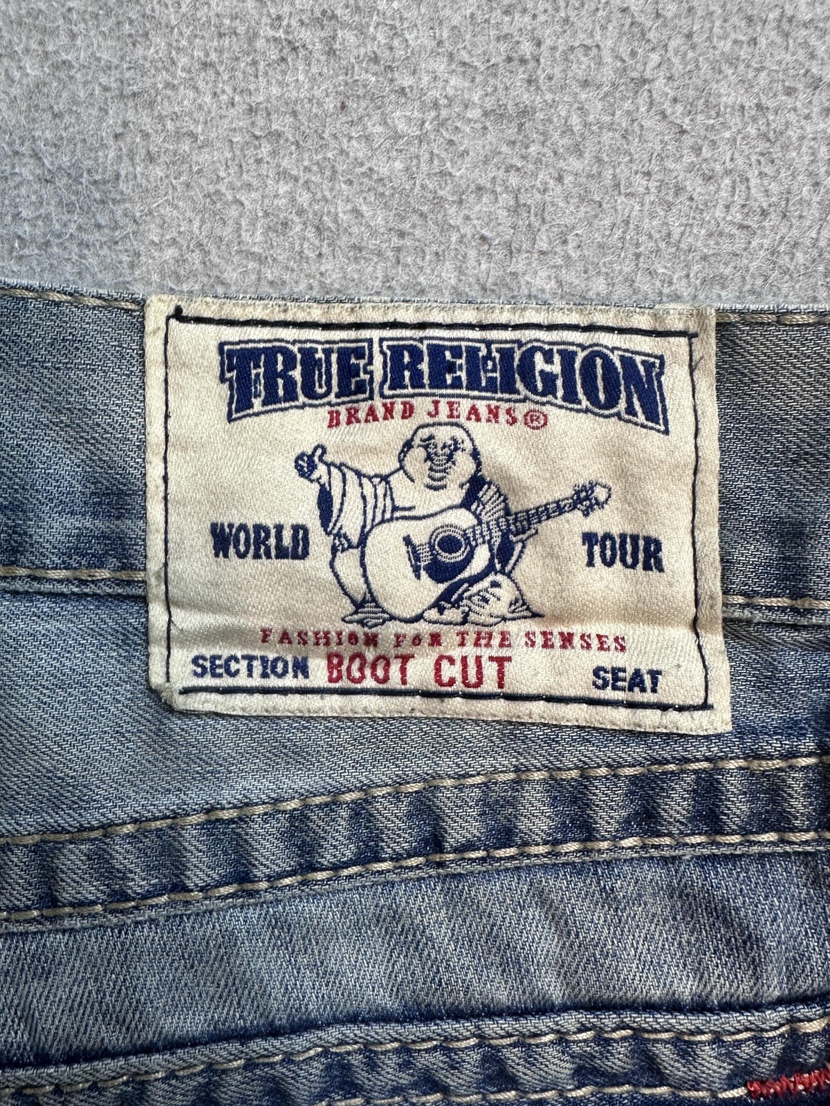 True Religion Section Boot Cut Jeans Mens 30 (33x28) Blue Distressed Bootcut thumbnail 16