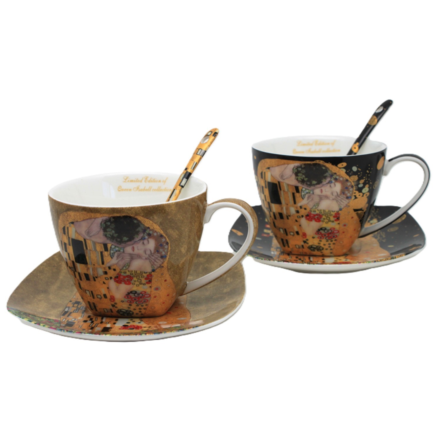 Service espresso Queen Isabel en porcelaine fine avec assiettes et cuillères