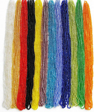 11/0 Glass Seed Beads 1 Hank 3 Meters 12 String Hanks,Total 12 Colors Glass Si