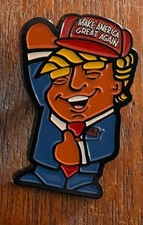 Happy Trump - badge lapel/hat pin MAGAnificent President Trump Metal 2  