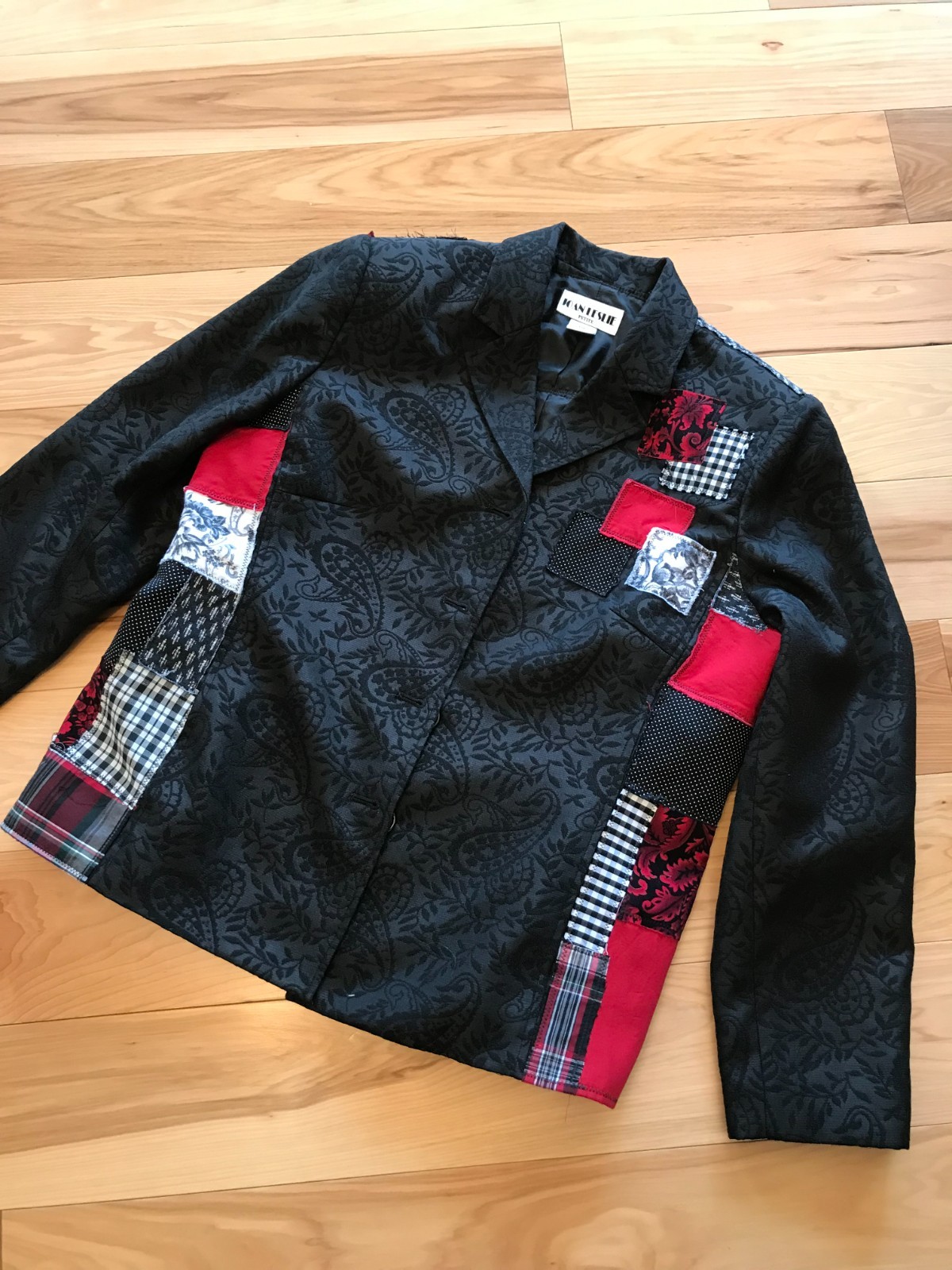 Upcycled Patchwork Jacket, Handcrafted Boho Red B… - image 6